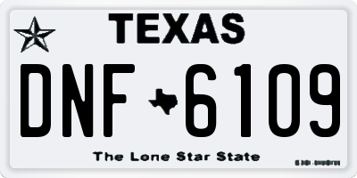 TX license plate DNF6109