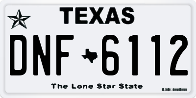 TX license plate DNF6112