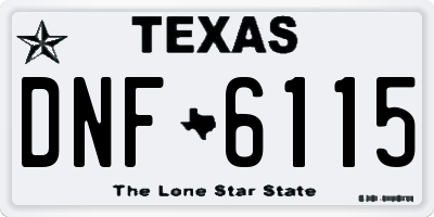 TX license plate DNF6115