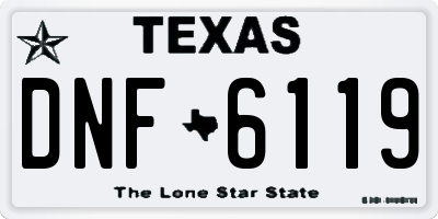 TX license plate DNF6119
