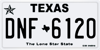 TX license plate DNF6120