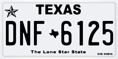 TX license plate DNF6125
