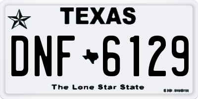 TX license plate DNF6129