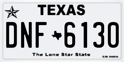 TX license plate DNF6130