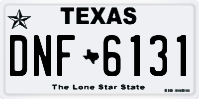 TX license plate DNF6131