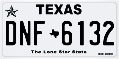 TX license plate DNF6132