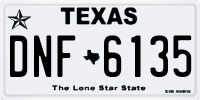 TX license plate DNF6135