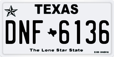 TX license plate DNF6136