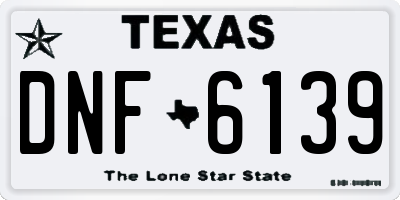 TX license plate DNF6139