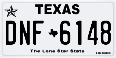 TX license plate DNF6148