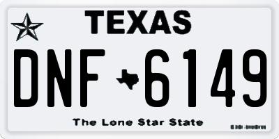 TX license plate DNF6149