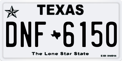 TX license plate DNF6150