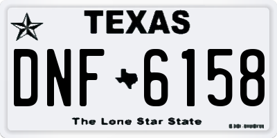 TX license plate DNF6158