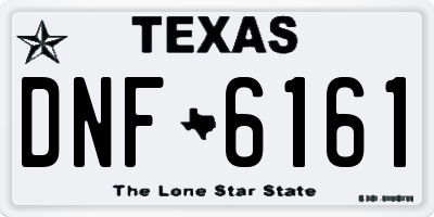TX license plate DNF6161
