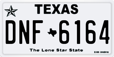 TX license plate DNF6164