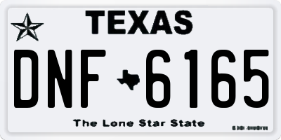 TX license plate DNF6165