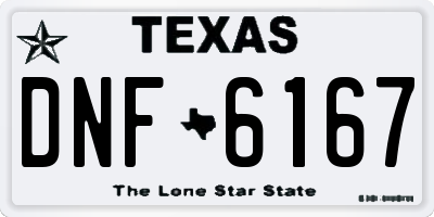 TX license plate DNF6167