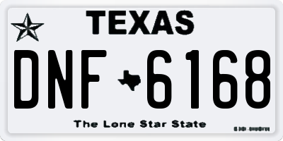 TX license plate DNF6168