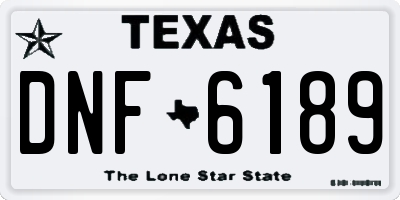 TX license plate DNF6189