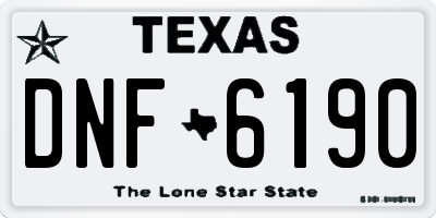 TX license plate DNF6190