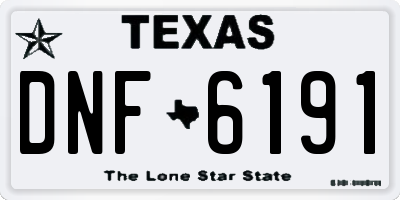 TX license plate DNF6191