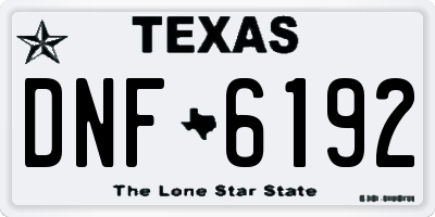 TX license plate DNF6192