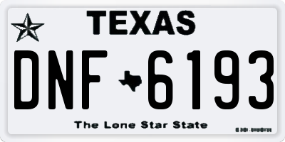TX license plate DNF6193