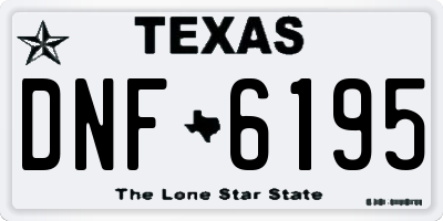 TX license plate DNF6195