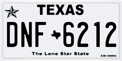 TX license plate DNF6212