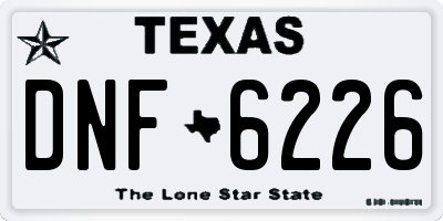TX license plate DNF6226