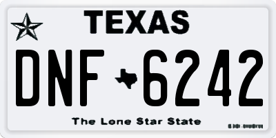 TX license plate DNF6242