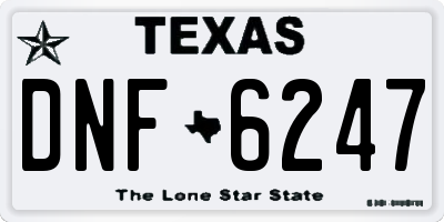 TX license plate DNF6247