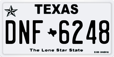 TX license plate DNF6248