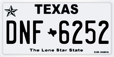 TX license plate DNF6252