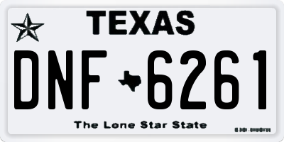 TX license plate DNF6261