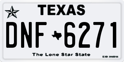 TX license plate DNF6271
