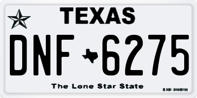 TX license plate DNF6275