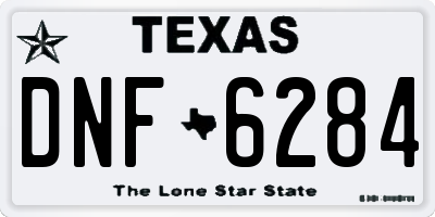 TX license plate DNF6284