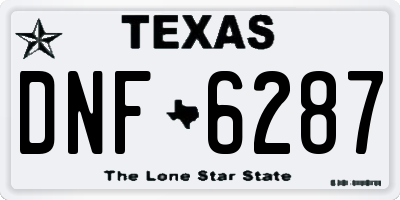 TX license plate DNF6287