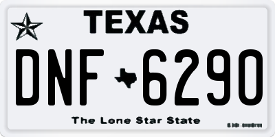 TX license plate DNF6290