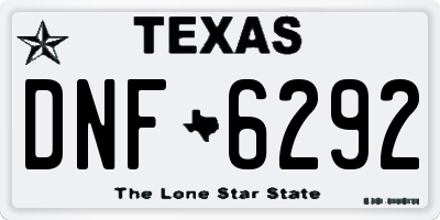 TX license plate DNF6292