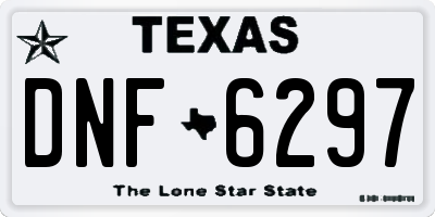 TX license plate DNF6297