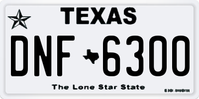 TX license plate DNF6300