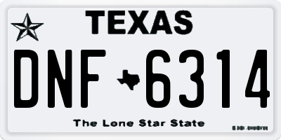 TX license plate DNF6314