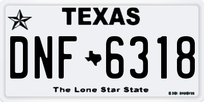 TX license plate DNF6318