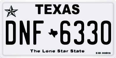 TX license plate DNF6330