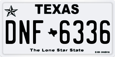 TX license plate DNF6336