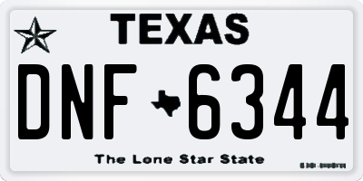 TX license plate DNF6344
