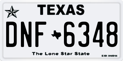 TX license plate DNF6348