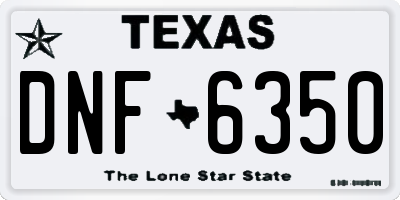 TX license plate DNF6350